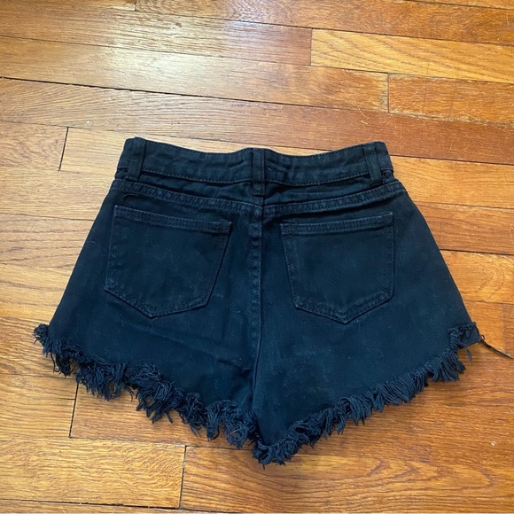 Black Distressed Denim Shorts - Picture 8 of 11